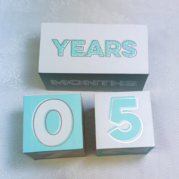 Newborn Milestone Blocks Days Months Years Nursery Decor Baby Gift Counting Toy - Picture 2 of 5